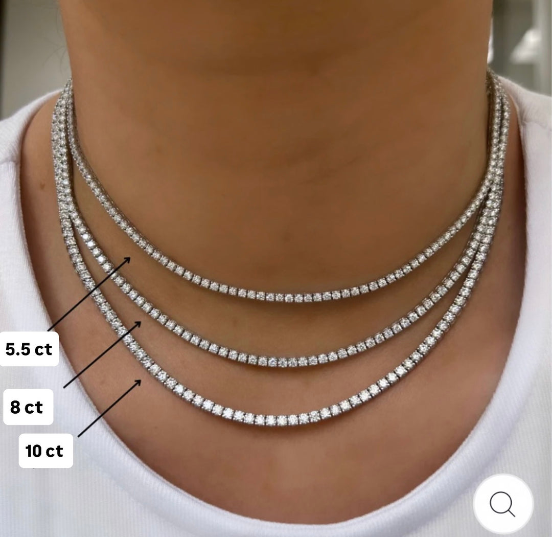 Tennis Chain Carat Diamond Necklace Carat Graduated Diamond Tennis