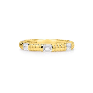 Emerald Cut Lab Diamond Fluted Ring