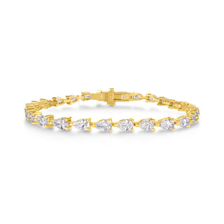 East-West Pear Cut Lab Grown Diamond Tennis Bracelet