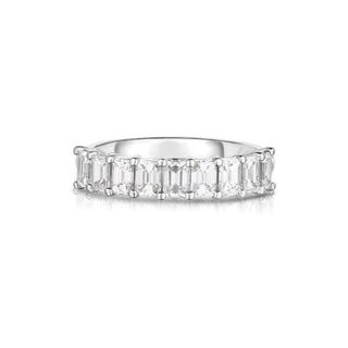 Emerald Cut Diamond Half Eternity Band