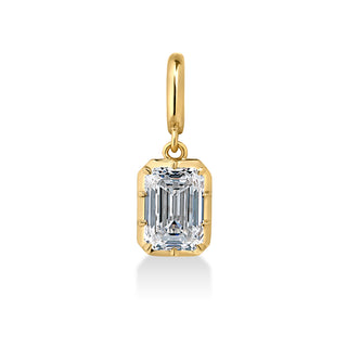 About: This emerald cut pendant features crisp lines and a structured silhouette framed in 14K gold. Sleek and refined, it brings a clean, modern edge to any chain.

Diamond Details: Lab Grown Diamond

Total Carat Weight: 2 or 3 Carats
Color: E/F
Clarity: VS

Metal:&nbsp;14K Solid Gold

Available in&nbsp;14K Yellow Gold, 14K White Gold, Two-tone (14K White Gold Front + 14K Yellow Gold Back + Bail), Two-tone (Black Rhodium Front + 14K Yellow Gold Back + Bail)

Closure: Open + Close Latch Bail