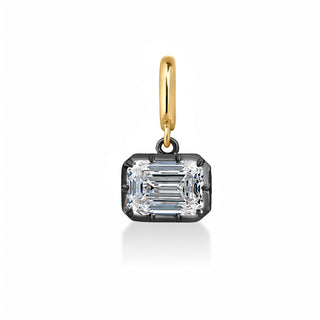 Georgian East West Emerald Cut Lab Diamond Pendant