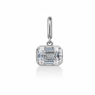 Georgian East West Emerald Cut Lab Diamond Pendant