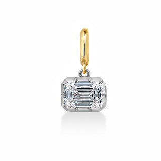 Georgian East West Emerald Cut Lab Diamond Pendant
