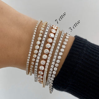 Bezel Natural Diamond Tennis Bracelet