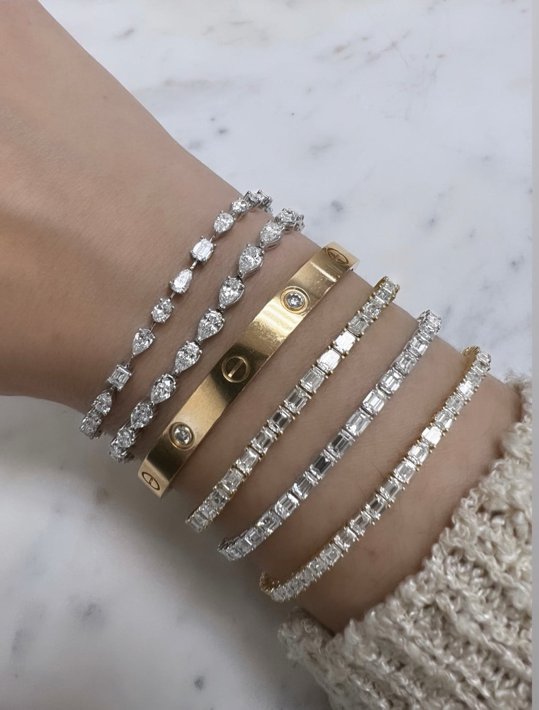 Mixed Fancy Shape Natural Diamond Tennis Bracelet – Alexandra Beth - Main Image