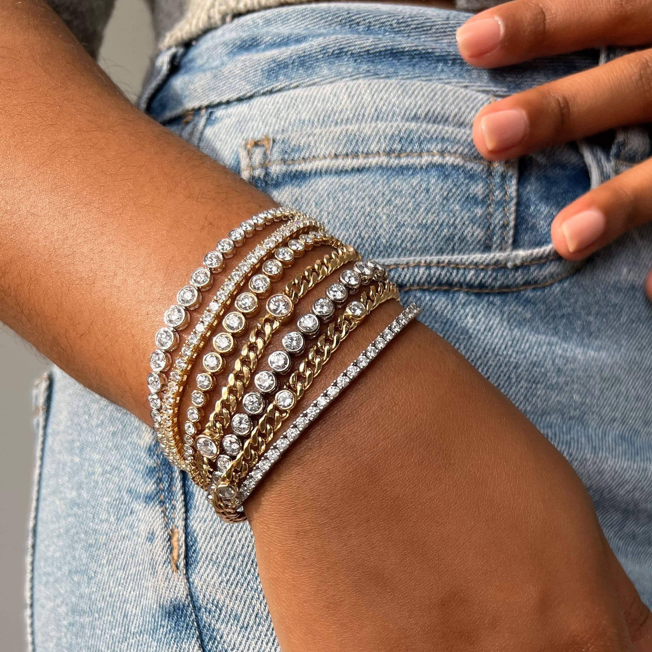 Covalent Sports ダイヤモンドペンダント Bezel Natural Diamond Tennis Bracelet – Alexandra Beth