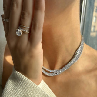 Hidden Halo Oval Diamond Solitaire Engagement Ring