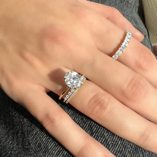 Hidden Halo Oval Diamond Solitaire Engagement Ring