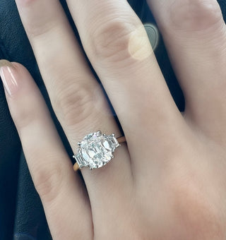 2.69 Carat Antique Cushion Cut Diamond Engagement Ring
