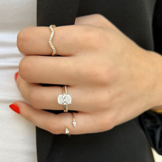 2.01 Carat Elongated Cushion Cut Diamond Engagement Ring