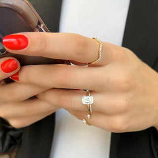 2.01 Carat Elongated Cushion Cut Diamond Engagement Ring