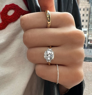 2.69 Carat Antique Cushion Cut Diamond Engagement Ring