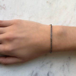 Mini Black Sapphire Tennis Chain Bracelet
