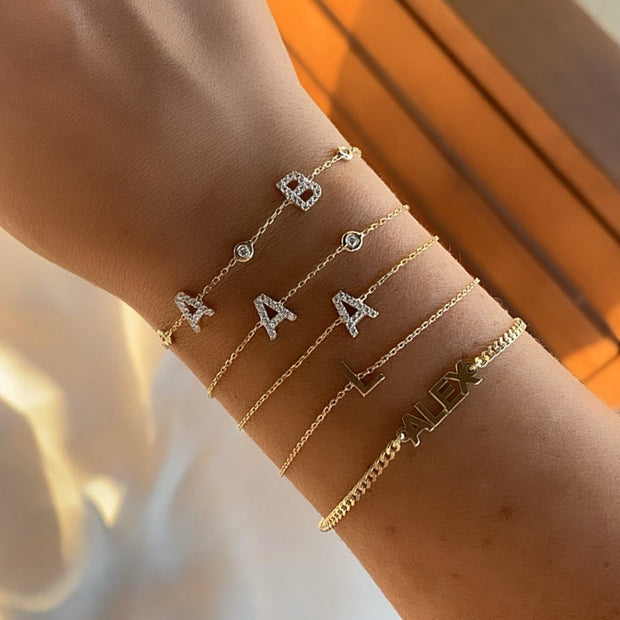 Diamond initial bangle Clearance