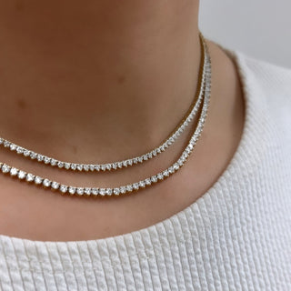 3-Prong Diamond Tennis Necklace
