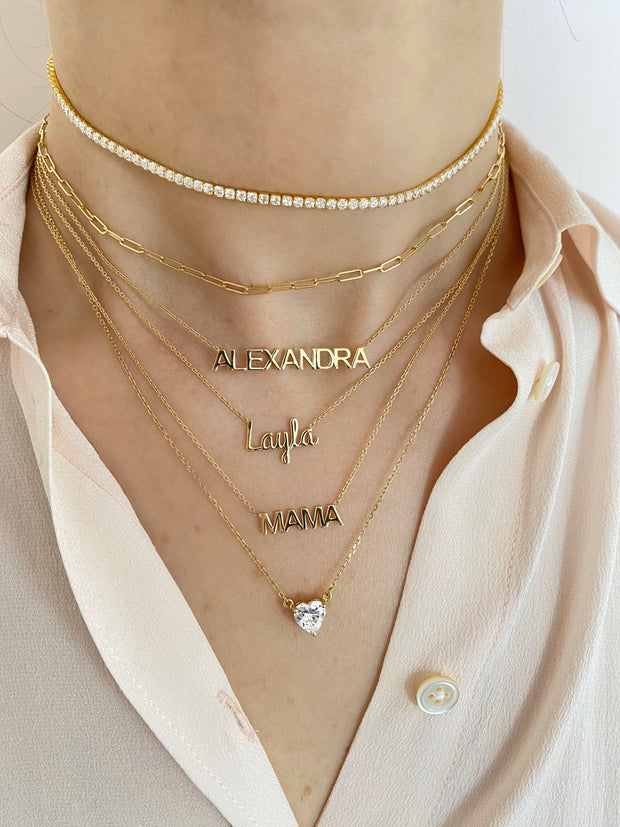 Block Nameplate Necklace – Alexandra Beth