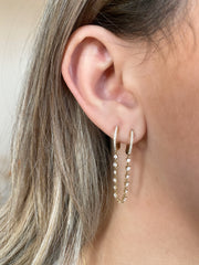Diamond Chain Huggie Earring
