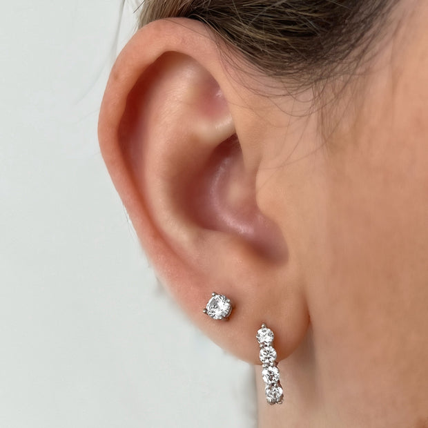 Diamond Curved Hoop Earrings