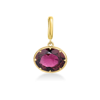 Georgian East-West Oval Red Tourmaline Pendant