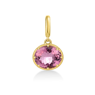 Georgian East-West Oval Pink Tourmaline Pear Pendant