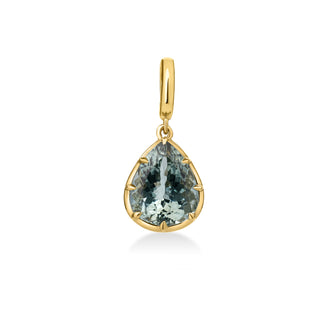Georgian Pear Blue Tourmaline Pendant