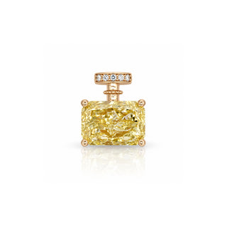 Yellow Diamond Pendant With Round Diamond Bail