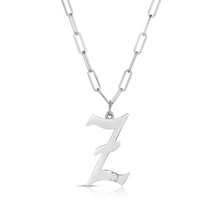 Diamond Gothic Letter Necklace