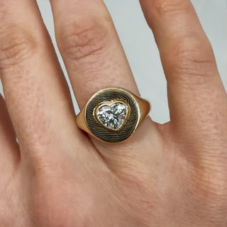 Heart Diamond Fingerprint Ring