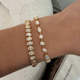 Mixed Shape Lab Diamond Tennis Bracelet