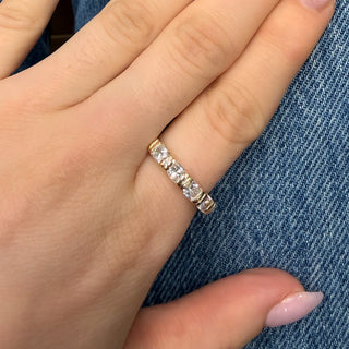 Radiant Cut Bar-Set Diamond Half Eternity Band