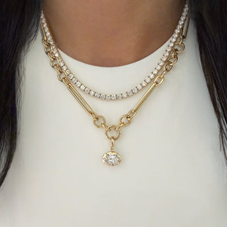 Mixed Link Chain Necklace with Connector