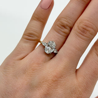 Oval Diamond Engagement Ring With Pear Side Stones