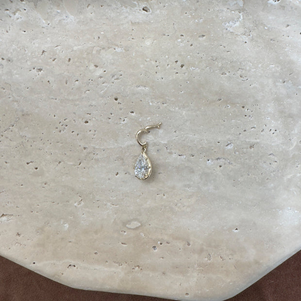 Pear Georgian Lab Grown Diamond Pendant