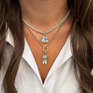 Bezel Elongated Octagon Lab Diamond Pendant