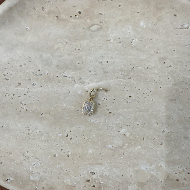 Emerald Georgian Lab Grown Diamond Pendant