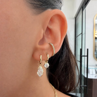 Georgian Marquise Lab Diamond Drop Huggies