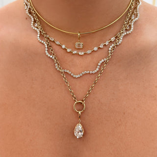Mixed Shape Lab Diamond Tennis Necklace