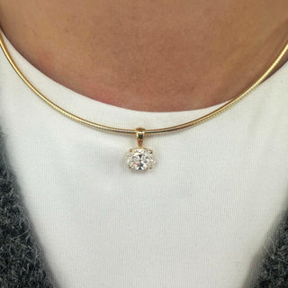East-West Oval Diamond Omega Necklace