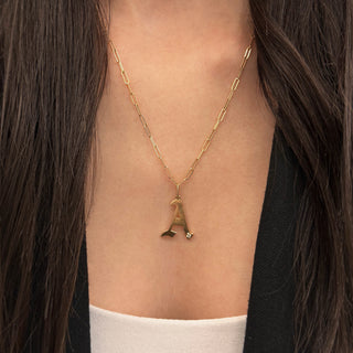 Diamond Gothic Letter Necklace