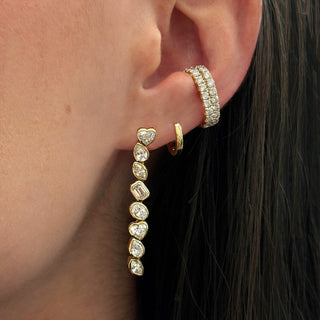 Mixed Shape Lab Diamond Bezel Drop Earrings
