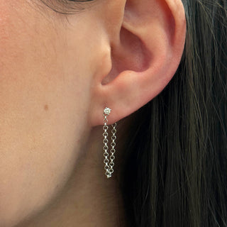 Diamond Chain Stud Earrings