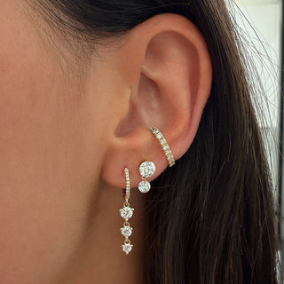 Graduated Lab Diamond Drop Huggie Earrings
