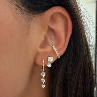 About: Round lab diamonds create a graduated drop silhouette with subtle movement and maximum sparkle. Refined yet eye-catching, these earrings offer a fresh take on the classic diamond stud.

Diamond Details: 4 Round Lab Diamonds

Total Carat Weight: 1.58 Carats
Color:&nbsp;E/F
Clarity: VS

Metal: 14K Gold

Dimensions: 5mm x 10.3mm

Closure:&nbsp;Push Back

Sold as a pair.