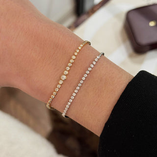 Bezel Natural Diamond Half Tennis Bracelet