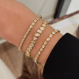 Bezel Mixed Shape Lab Diamond Tennis Bracelet