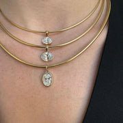 Omega Chain Necklace with Diamond Pendant