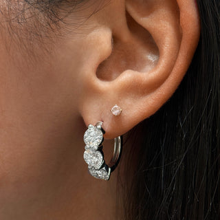 Round Diamond Huggie Earrings