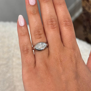 Marquise Diamond Signet Ring