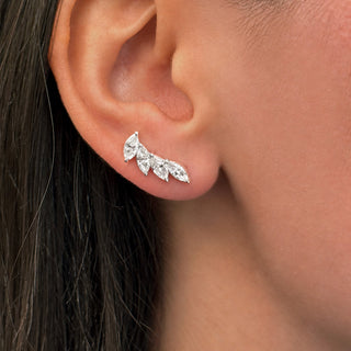 Marquise Diamond Crawler Stud Earrings